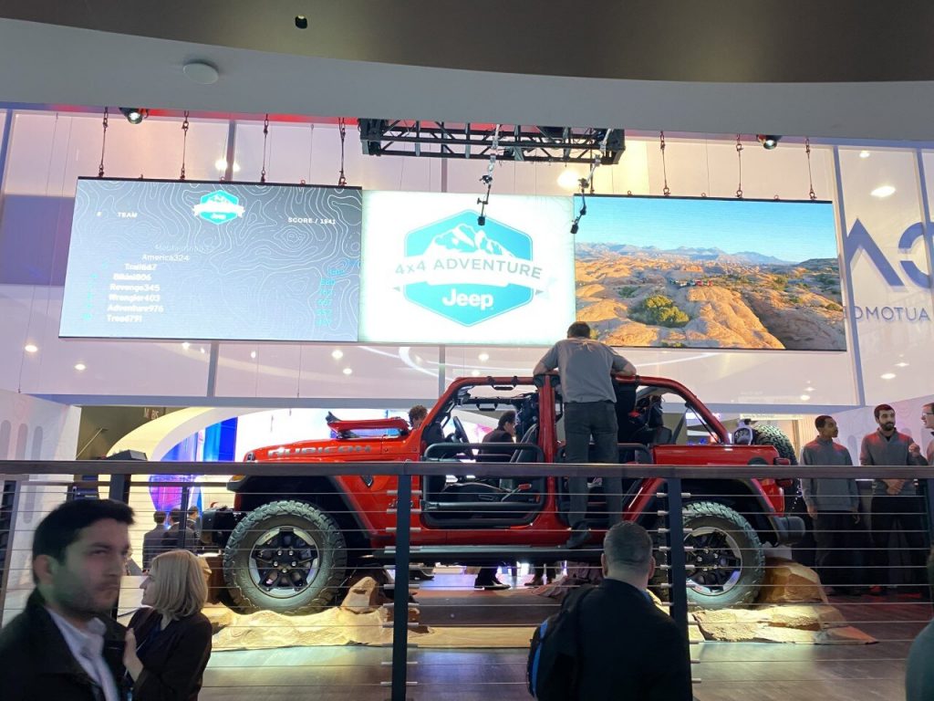 Photo showing a Jeep vehicle in the Jeep Adventure experience on CES