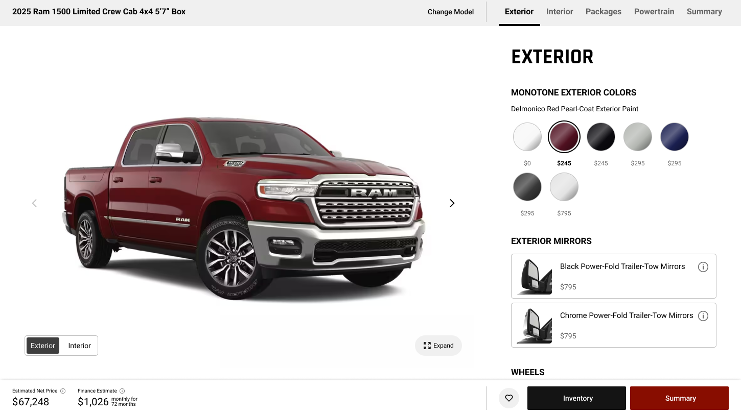 Image of a vehicle customizing tool